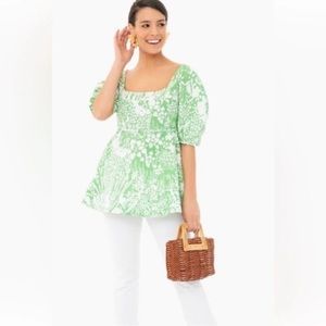 Tuckernuck Green Floral Women's Top